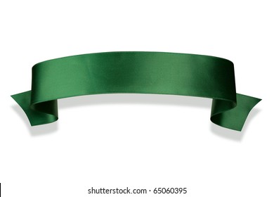 Elegance Green Ribbon Banner With Shadow
