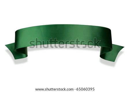 Elegance green ribbon banner with shadow