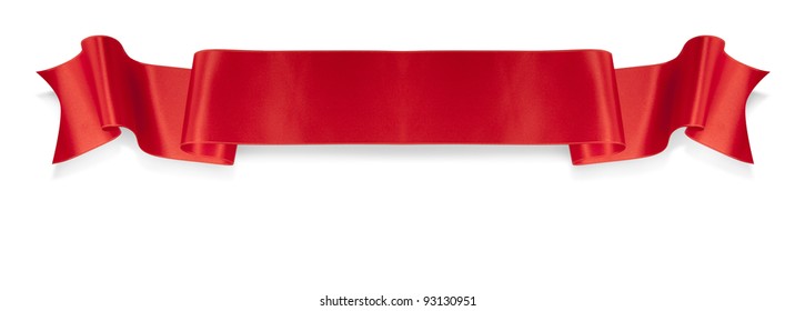 Red Silk Ribbon Isolated On White Stock Photo, Picture and Royalty Free  Image. Image 52891816.