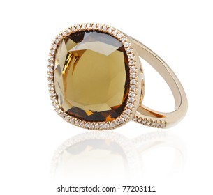 Elegance Topaz Ring, The Art Of The Handmade Jewelry Isolated On White