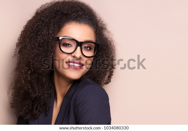 Elegant Beautiful African American Woman Wearing Stock Photo Edit