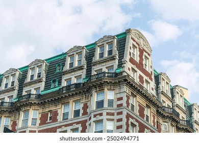 Elegant Beaux-Arts Building with Intricate Brickwork and Stone Detailing in Boston, Massachusetts, USA - Powered by Shutterstock