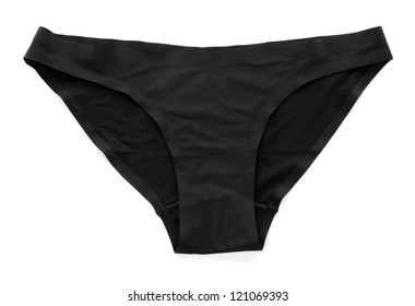 Elegant Black Panties Isolated On White