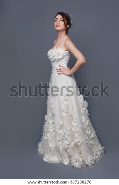 Elegant Bride Brown Short Hair Updo Stock Photo Edit Now 387238270