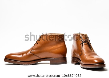 Elegant brown  man shoes isolated on white background