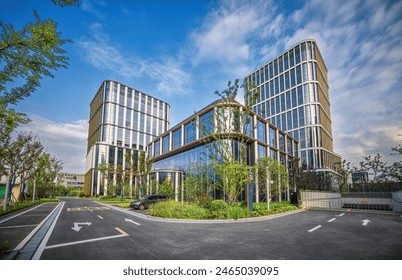 Elegant Business Complex with Green Spaces - Powered by Shutterstock