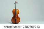 Elegant and Captivating Cello   A Beautifully Crafted Classical String Instrument Isolated on a Plain White Background Showcasing its and Expressive Potential in Music Performance and Composition 