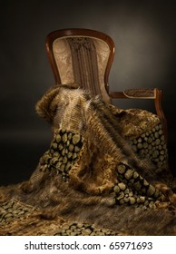 Elegant Chair With A Fur Blanket