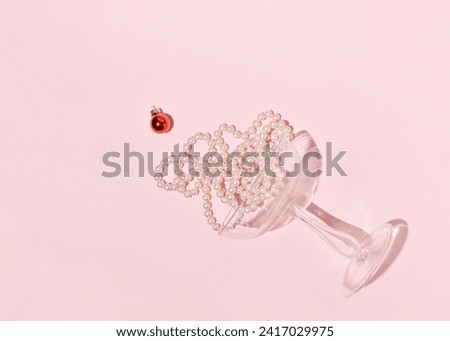 Image, Stock Photo Cheers! Champagne glass overturned, black and white.