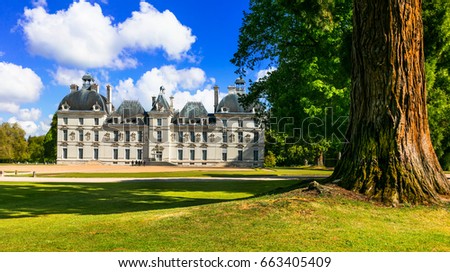 Elegant Cheverny castle, most well preserved castle in Loire val