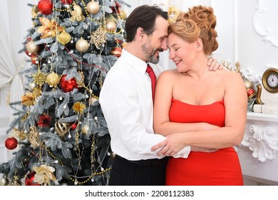 Elegant Couple Enjoying Christmas Time Together