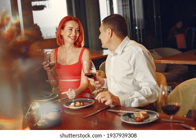 Elegant Couple Spend Time At A Fancy Restaurant