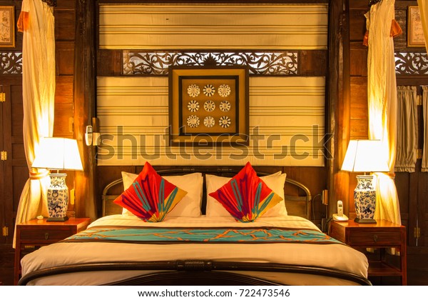 Elegant Cozy Bedroom Set Vintage Twin Stock Photo Edit Now 722473546