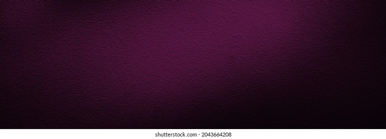 Elegant dark purple background with black shadow border and old vintage grunge texture. Banner design. 