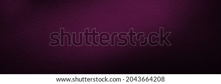 Elegant dark purple background with black shadow border and old vintage grunge texture. Banner design. 