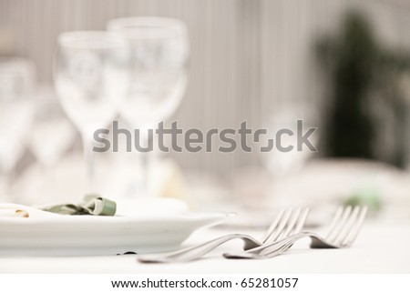 elegant decoration of table in a restaurant