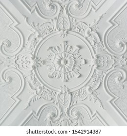 Elegant Decorative White Baroque Style Plaster Ceiling