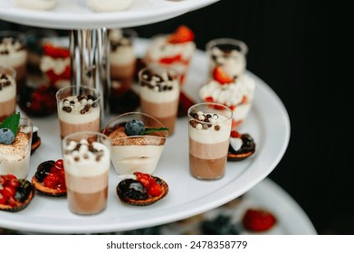 Elegant dessert buffet with an array of sweet treats, perfect for a special event or celebration