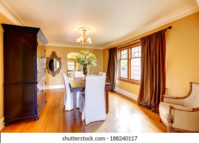 Old Wooden Chair Covers  - Antique Wooden Chair And Table In Old House Vintage Retro Style Interior Decoration.