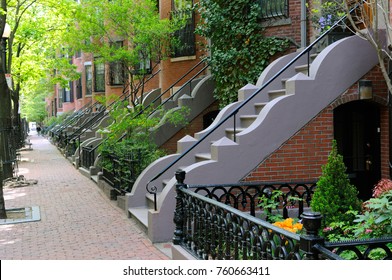 Elegant Entry Steps Of Boston South End Row Houses