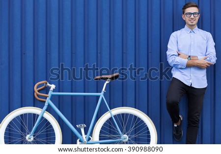 Similar – Image, Stock Photo ride a bicycle Elegant