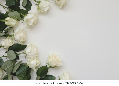 Elegant Floral Frame Made White Roses Stock Photo 2105207546 | Shutterstock