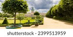 Elegant French style royal gardens of Charlottenburg palace in Berlin, Germany