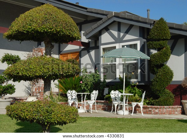 Elegant Front Yard Decorative Shrubs Bushes Royalty Free Stock Image