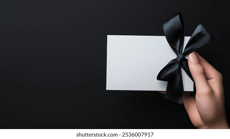 Elegant Gift Card with Black Ribbon