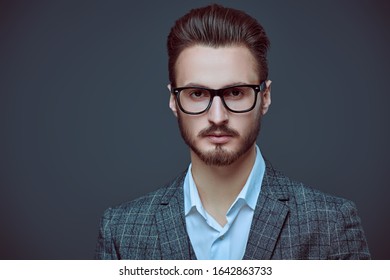 Portrait Attractive Casual Man Wearing Glasses Stock Photo (Edit Now ...