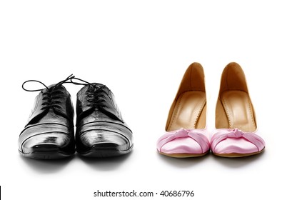 Elegant Male And Female Dress Shoes For Wedding Or Party