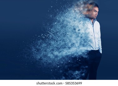 Elegant Man With A Pixel Dispersion Effect 