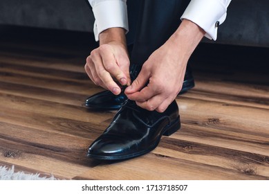 Elegant Man Wearing Black Shoes