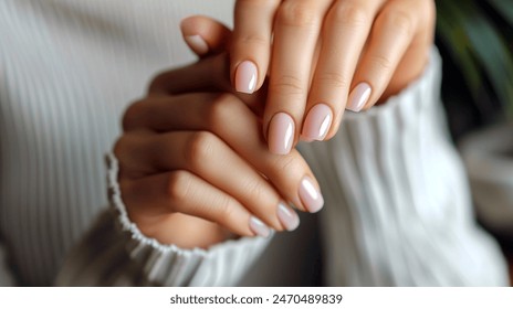 Elegant Manicured Hands with Glossy Nails