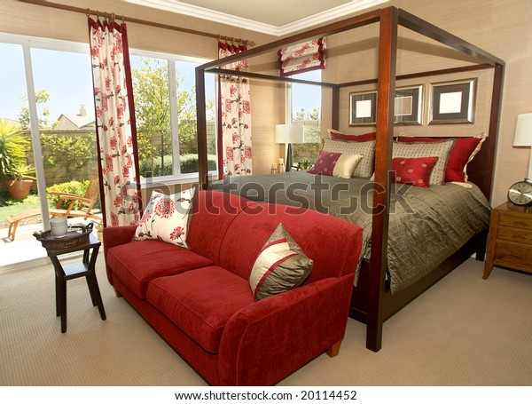 Elegant Master Bedroom Canopy Bed Stock Photo Edit Now