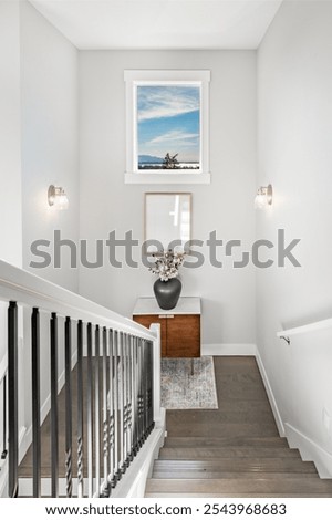Similar – Image, Stock Photo Bright stairway interior with minimalist design
