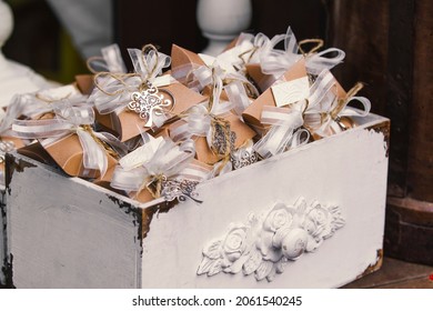 elegant party favors with vintage box - Shutterstock ID 2061540245