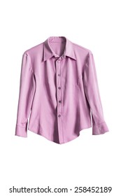 Elegant Pink Silk Blouse Isolated Over White