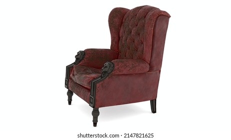 Elegant Red Chair Morpheus In White Background, The Matrix 