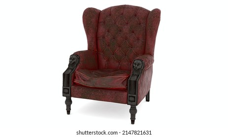 Elegant Red Chair Morpheus In White Background, The Matrix 