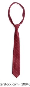 Elegant Red Tie Isolated On White