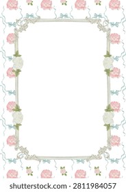 Elegant Rococo Rose Frames with Delicate Floral Borders and vintage details