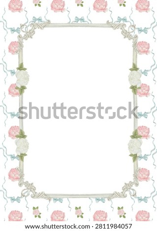 Elegant Rococo Rose Frames with Delicate Floral Borders and vintage details