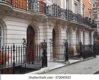 elegant row of London townhouses