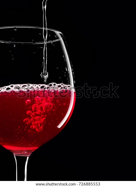 Elegant Silhouette Glass Red Wine Bubbles Stock Image Download Now