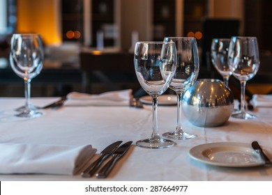 Elegant and simple restaurant table