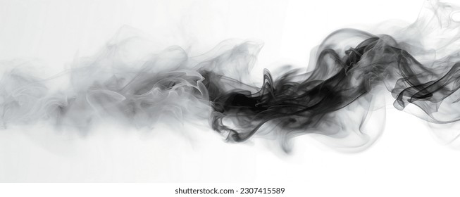 Elegant Smoke Flow Element on White Background