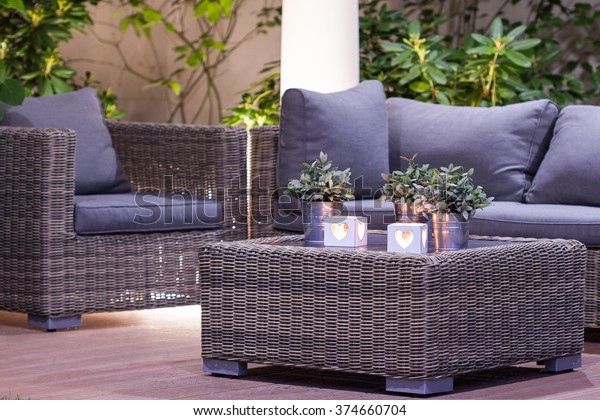 Foto De Stock Sobre Elegant Stylish Garden Furniture Arbour