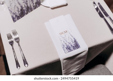Elegant Table Setting with Menu and Silverware