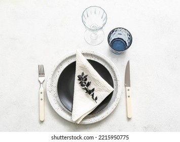 Elegant table setting on light table
